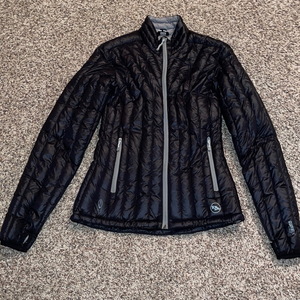 Big Agnes black down puffy coat. Size S